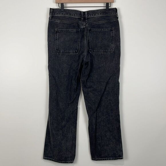 Express Women’s 8 Straight Ankle High Rise Black Jeans Side Button Closure - Picture 4 of 8